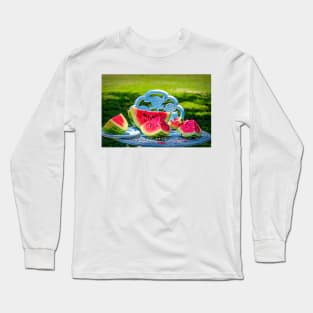 Say Hello To Summer With Watermelon - Painterly Long Sleeve T-Shirt